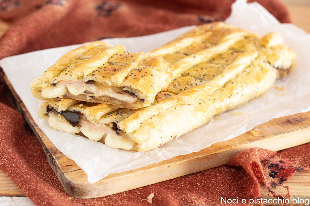 Feuilleté farci jambon fromage et aubergines