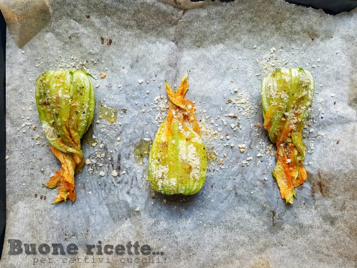 Fleurs de courgette au four