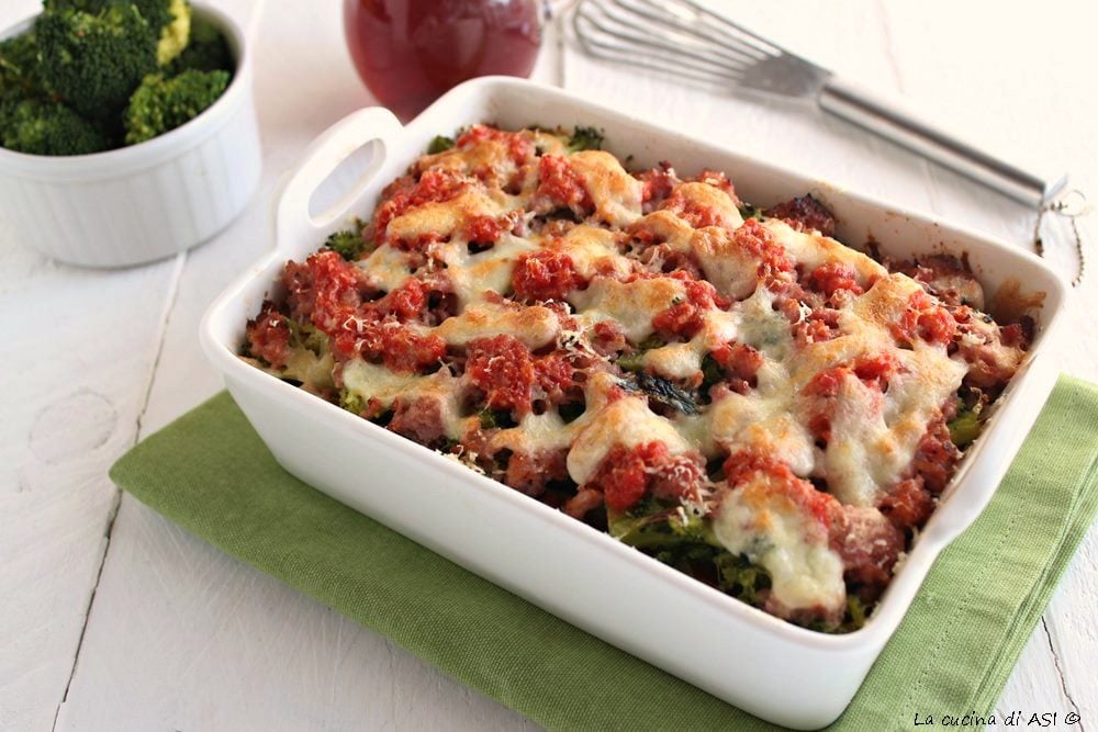 Gratin de brocoli et saucisse