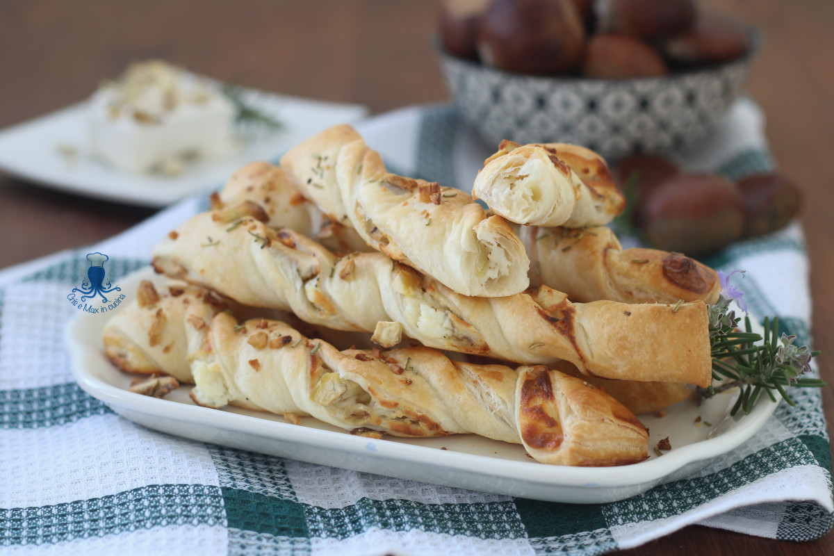 Gressins feuilletés aux châtaignes et fromage