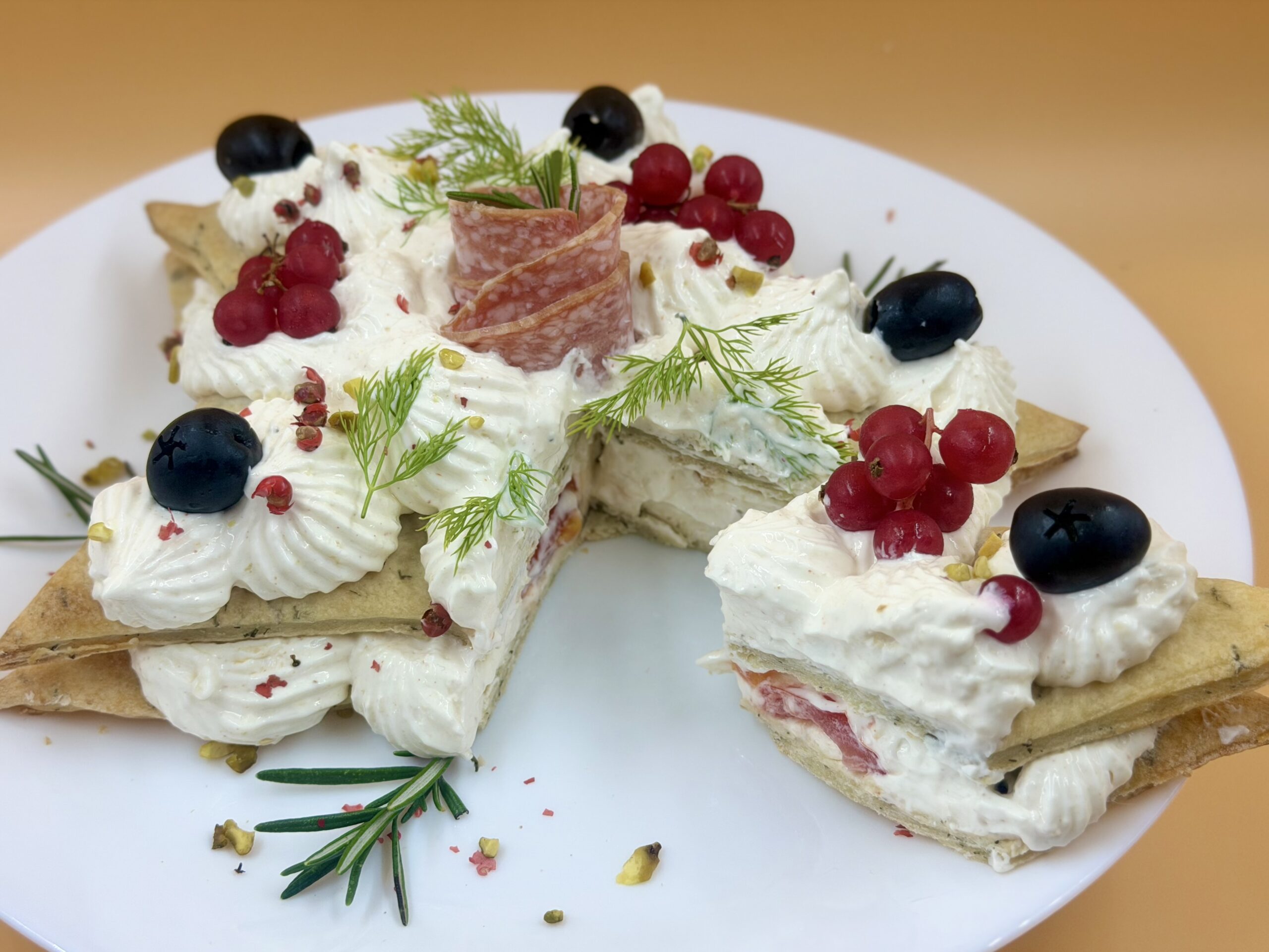 Cream Tart de Noël Salée Sans Œuf – Apéritif Festif