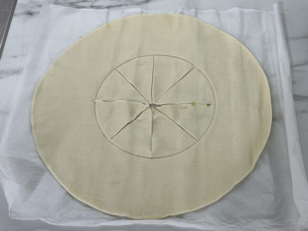 couronne salée pâte feuilletée courgettes