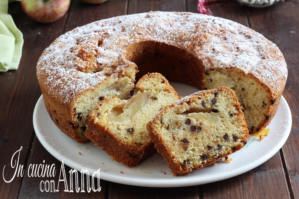 Gâteau aux pommes avec pépites de chocolat