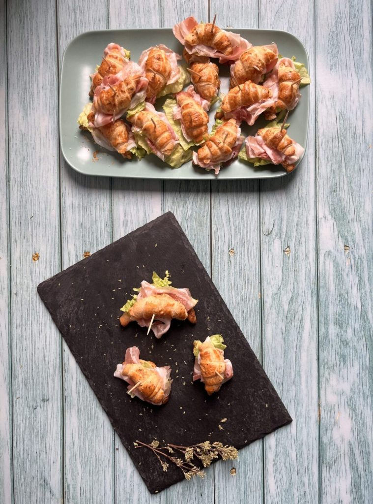 mini croissants feuilletés farcis