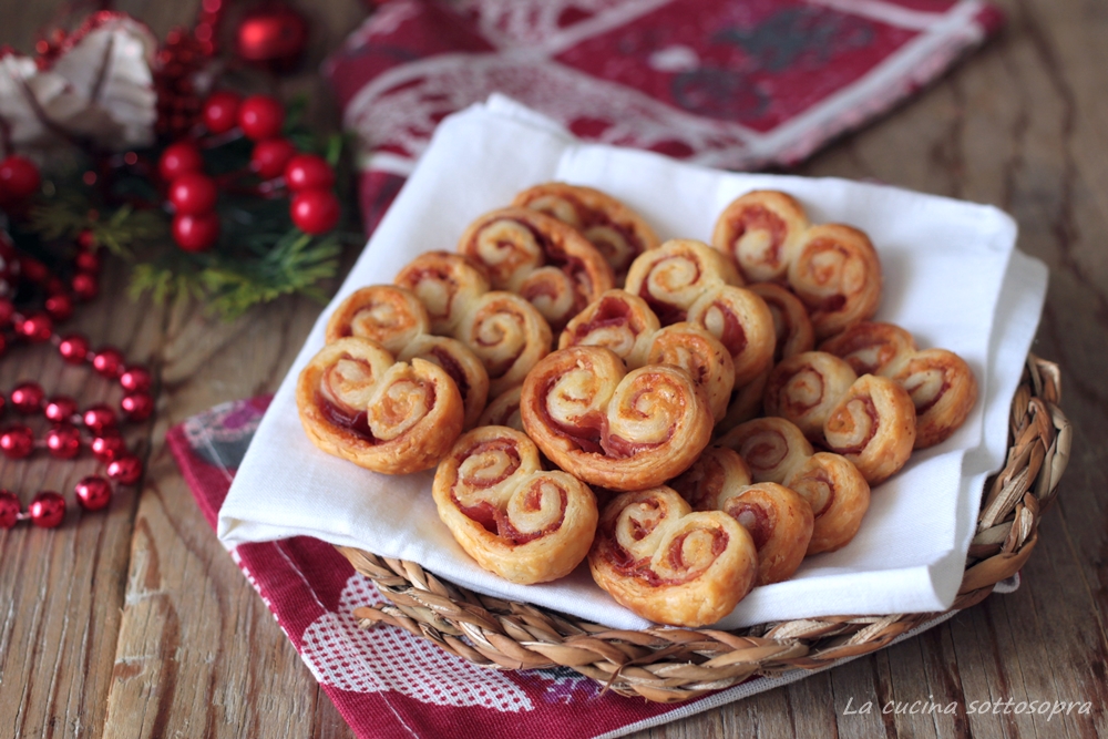 Palmiers de pâte feuilletée au jambon – seulement 3 ingrédients