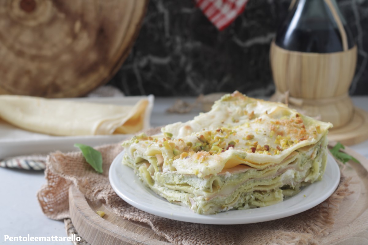 Lasagne à la mortadelle et pistache