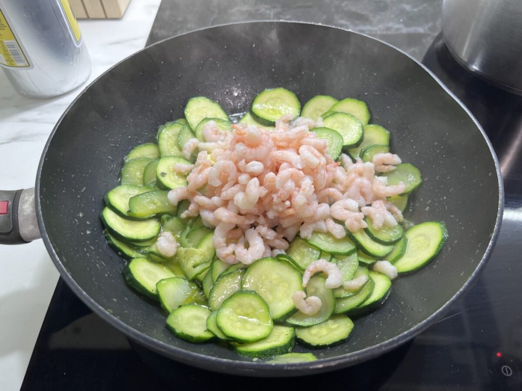 linguine crevettes courgettes safran