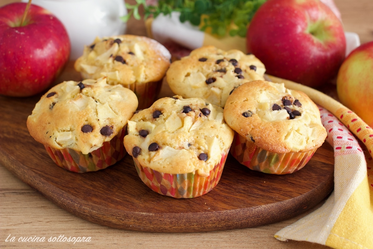 Muffins aux pommes et pépites de chocolat