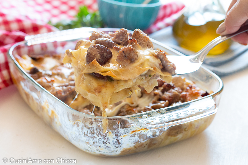 Lasagne à la boscaiola en blanc
