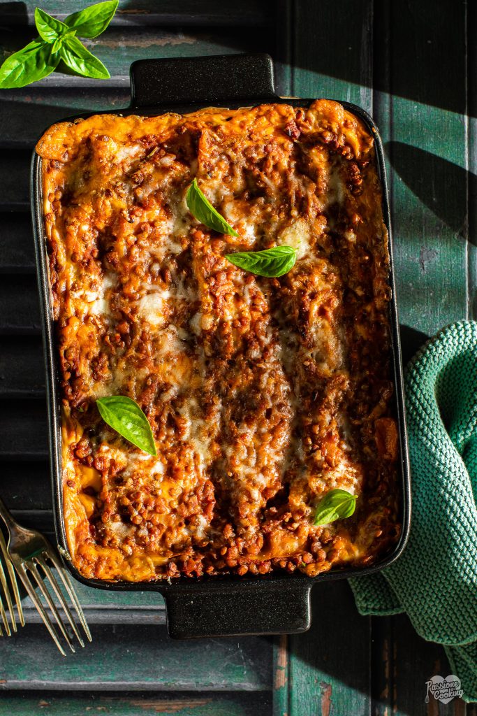 Lasagnes avec ragoût de lentilles