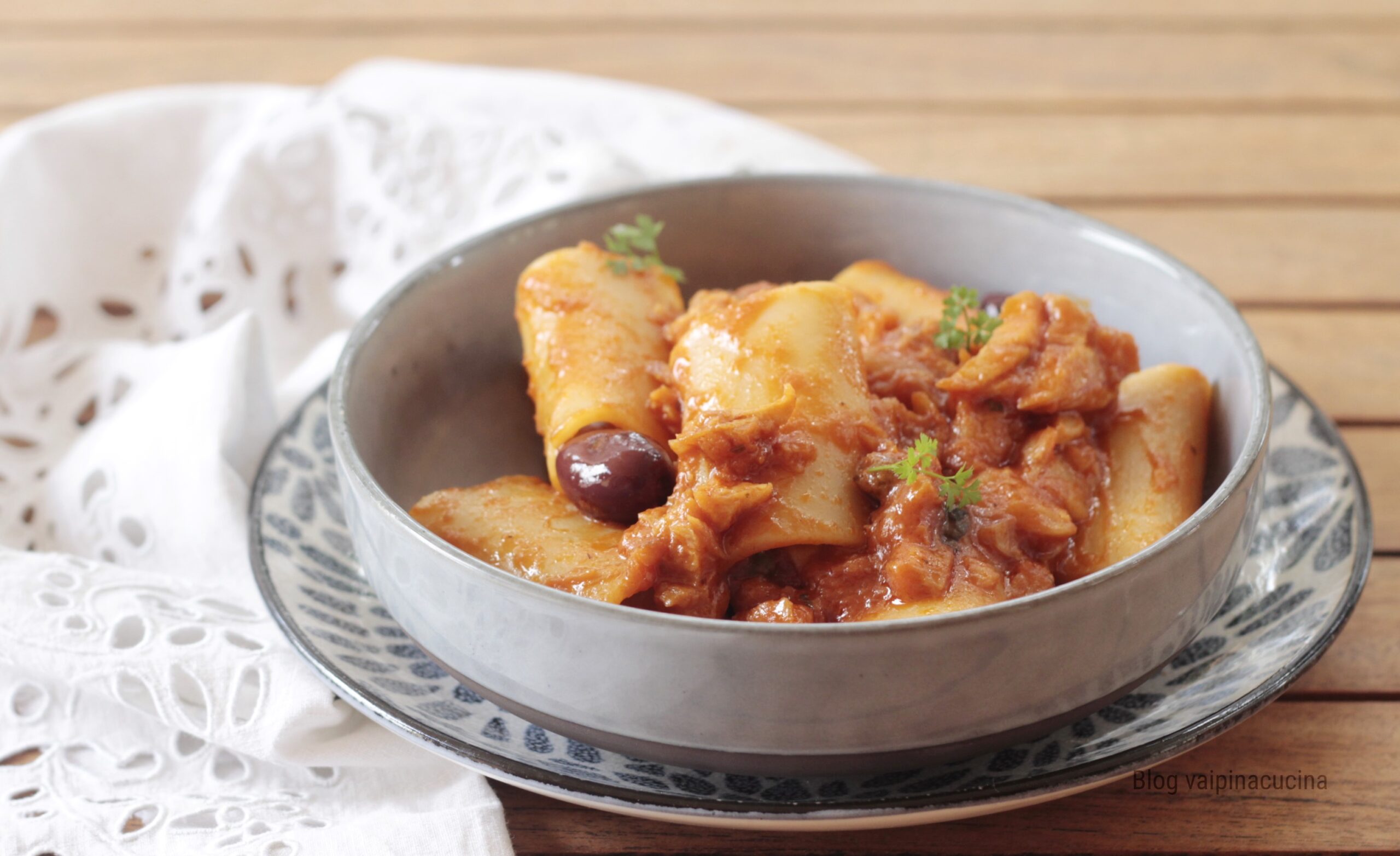 Paccheri à la morue