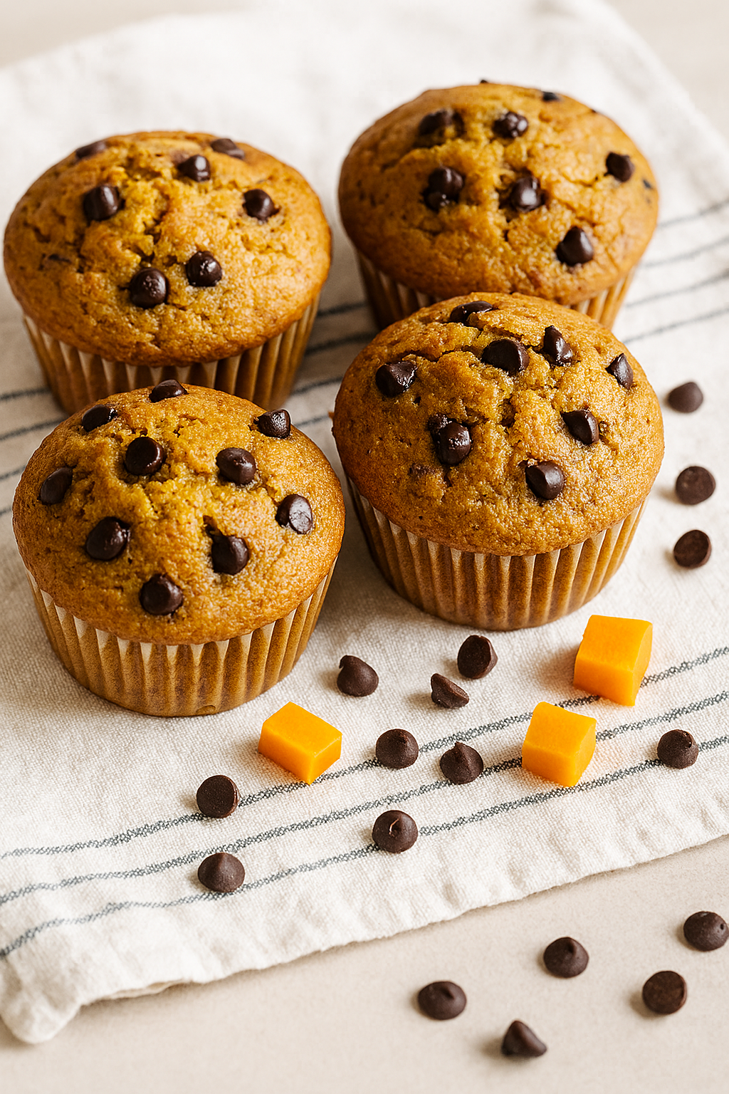 Muffins à la citrouille et chocolat à l&rsquo;airfryer