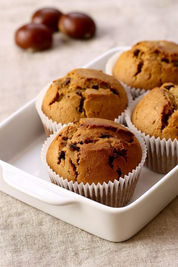 Muffins à la farine de châtaignes et chocolat en friteuse à air