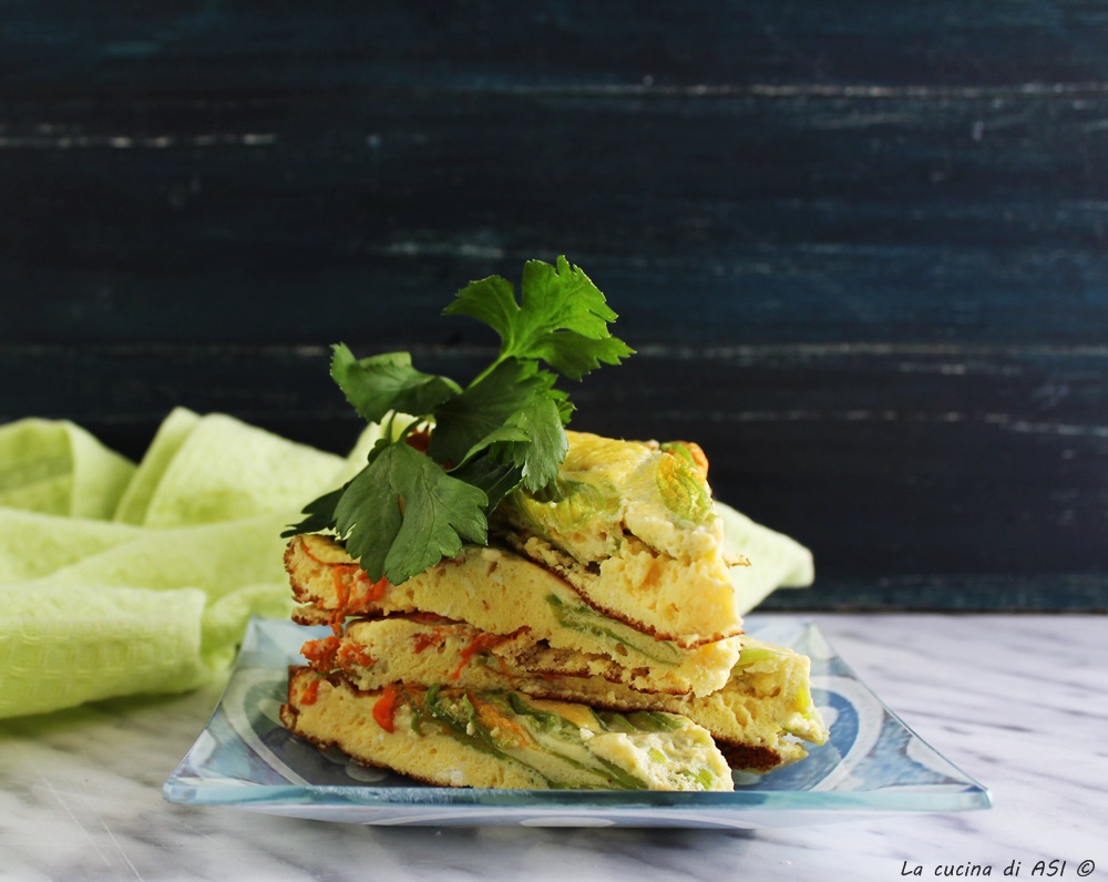 Omelette au four aux fleurs de courgette