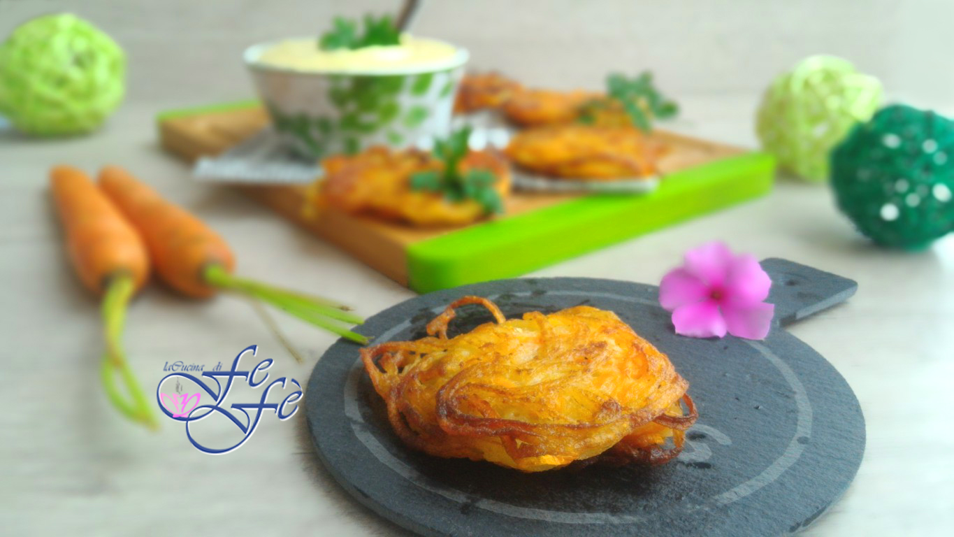BEIGNETS DE SPAGHETTIS DE CAROTTES ET POMMES DE TERRE