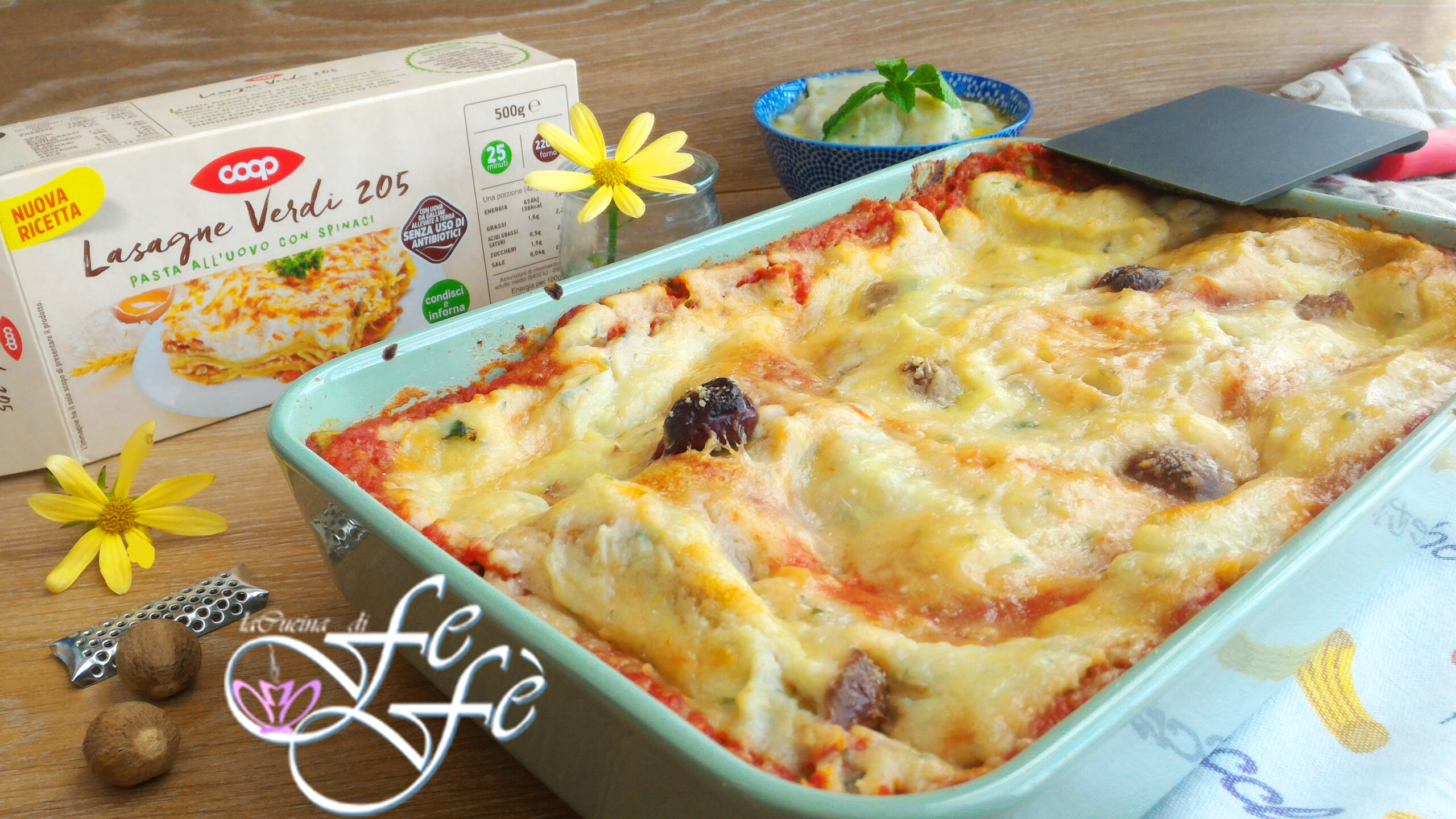 LASAGNES VERTES AVEC BÉCHAMEL DE CHOU-FLEUR