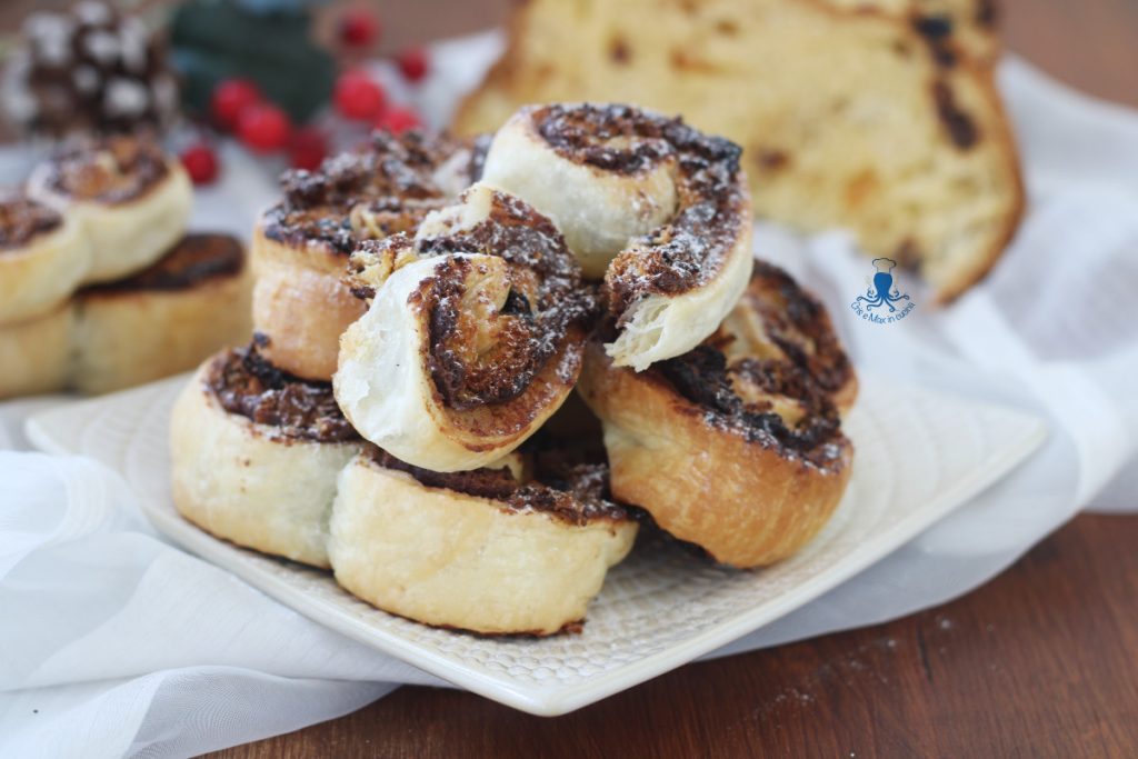 Palmiers à la pâte feuilletée, panettone et Nutella