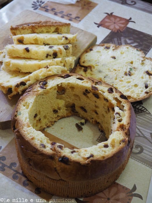 Découpe du panettone à fourrer