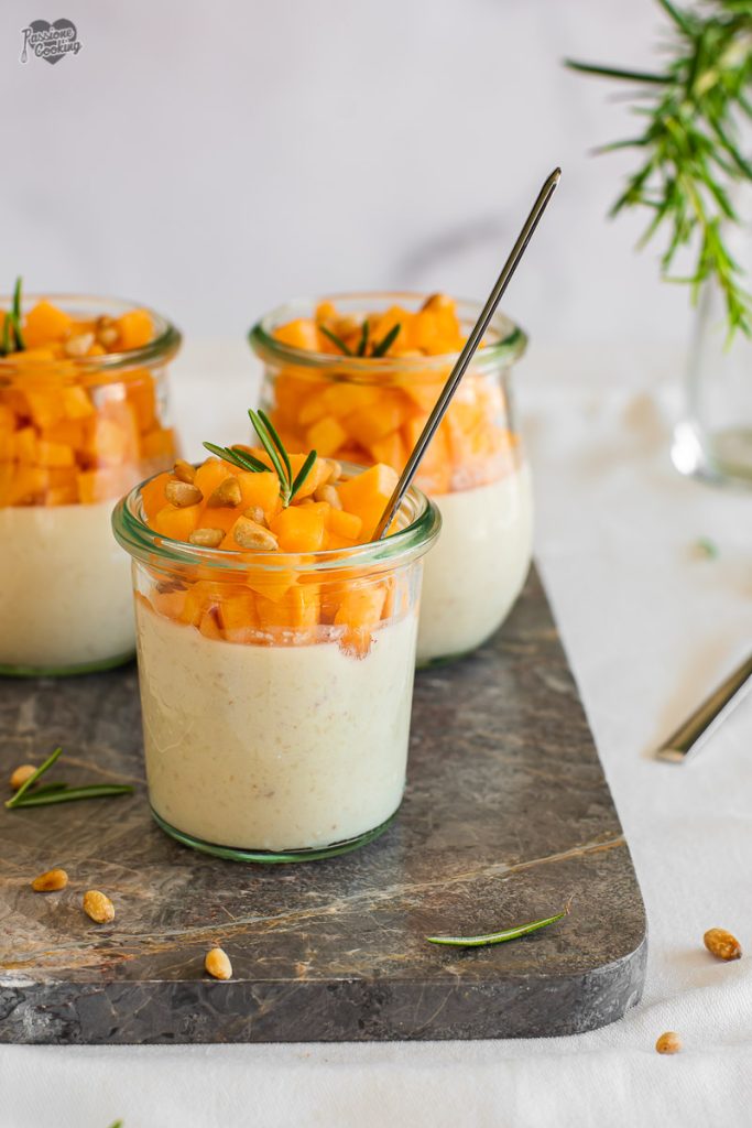 Panna cotta au jambon et fromage avec melon