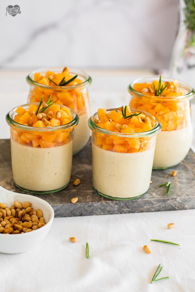 Panna cotta au jambon et fromage avec melon