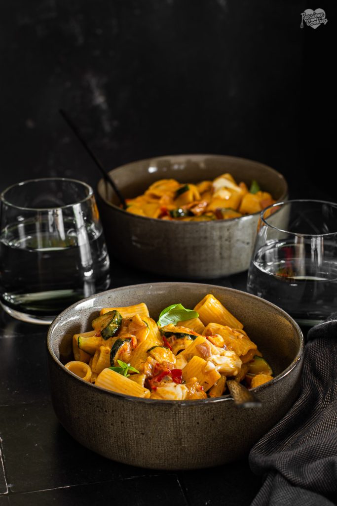 Pâtes épicées avec Speck et harissa