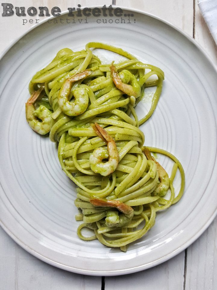 Pesto et crevettes