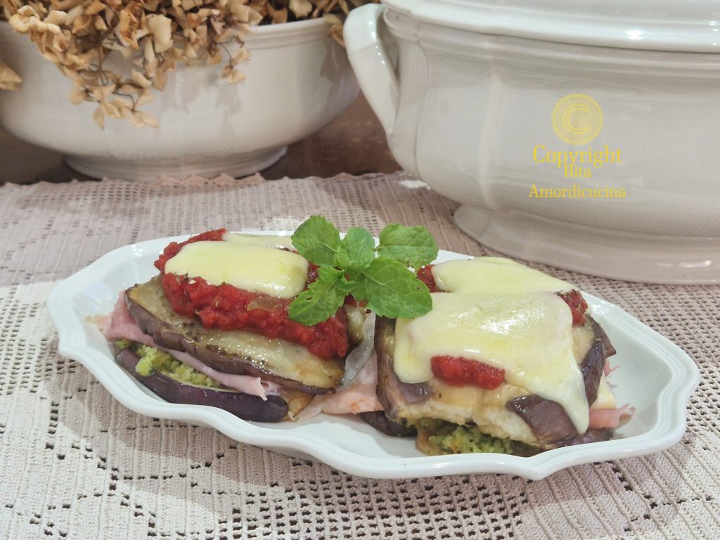 Apéritif d'aubergines à la beccafico grillées