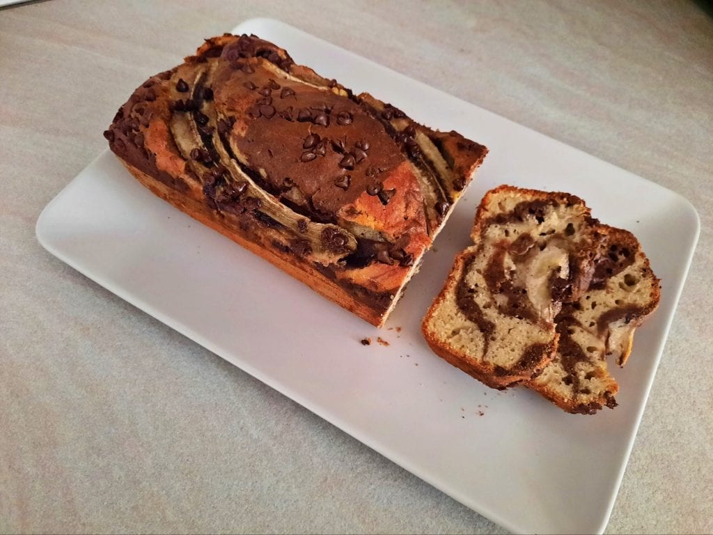 cake à la banane zébré