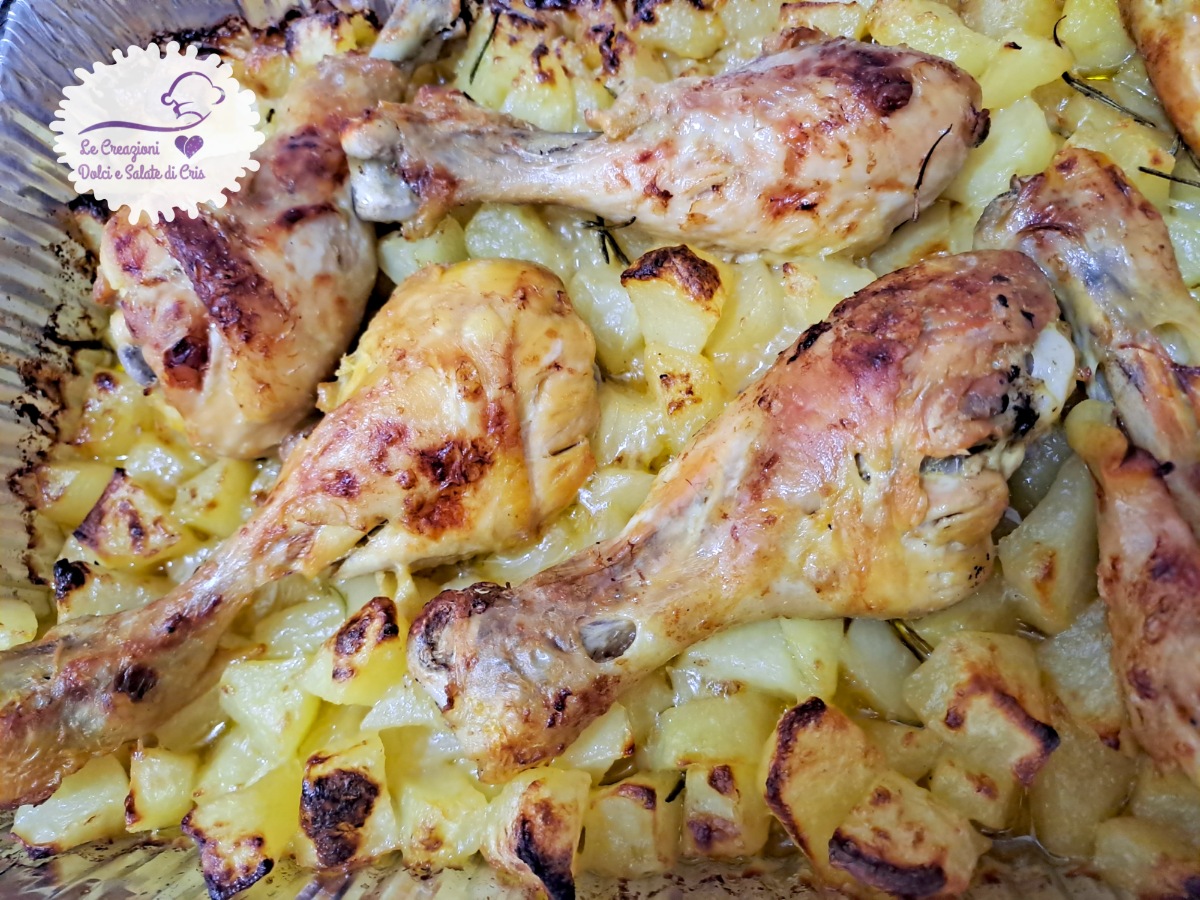Poulet rôti avec pommes de terre