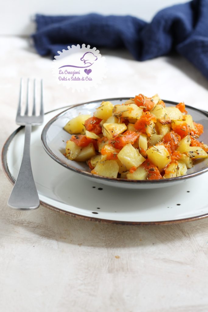 potiron et pommes de terre au four