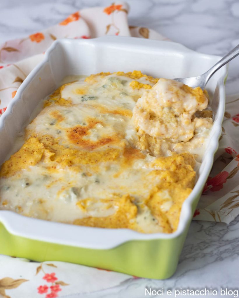 polenta et gorgonzola gratinés au four