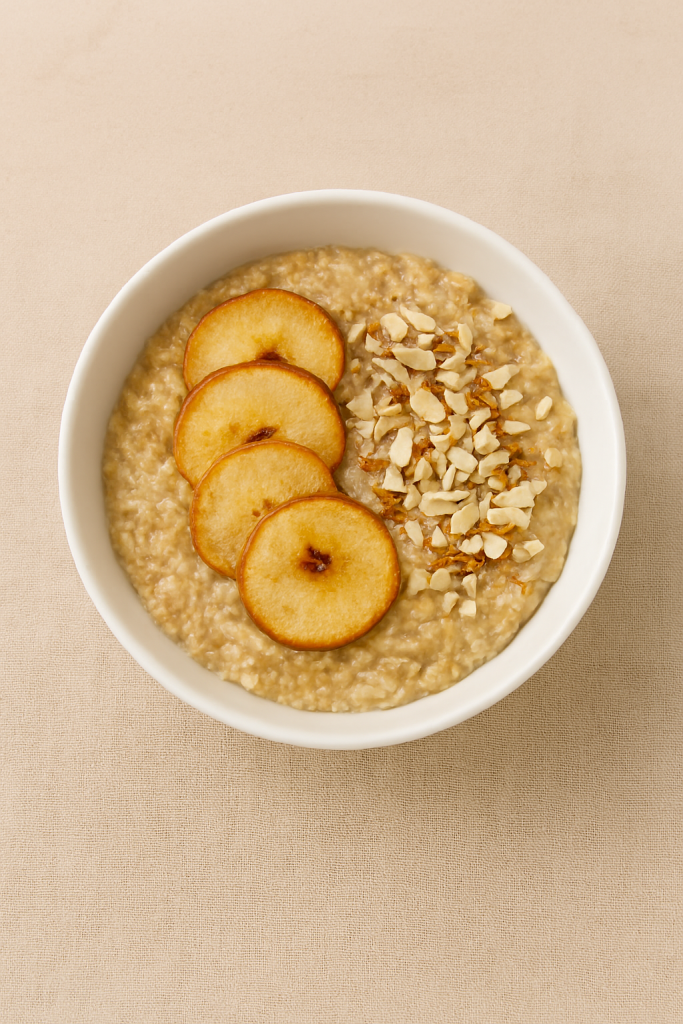 Porridge pomme et amandes