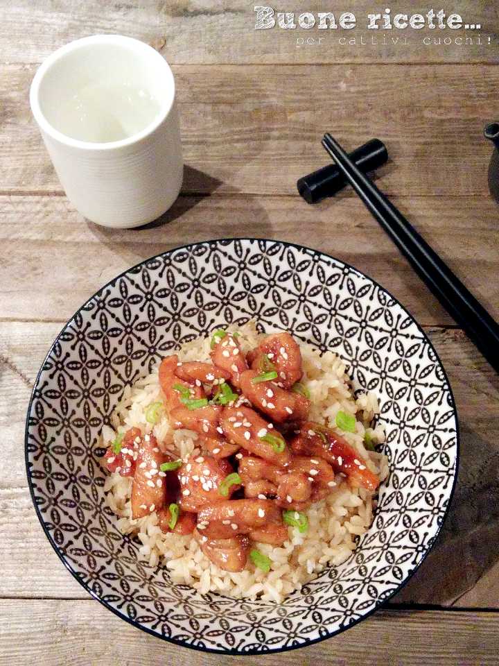 riz basmati avec poulet au sésame