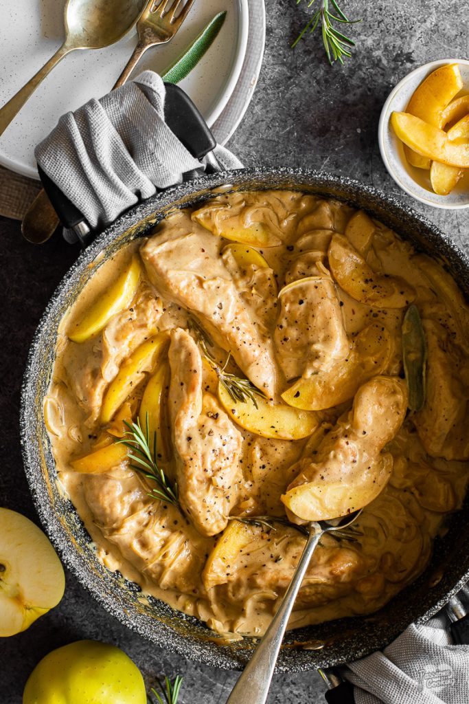 Poulet aux pommes Golden Delicious