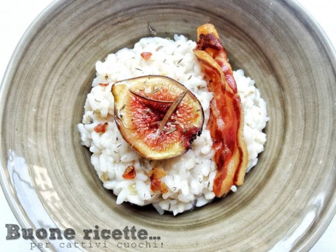 Risotto aux figues et lard croustillant