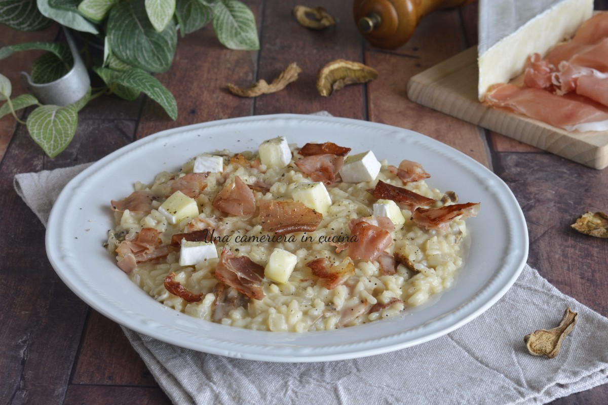 Risotto avec speck brie et champignons