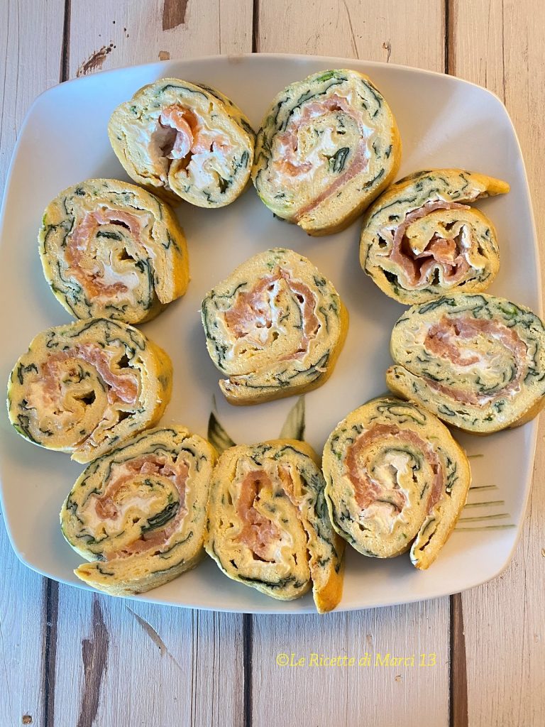 Rouleau au saumon et robiola.