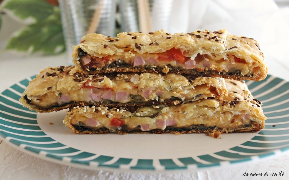 Rustique facile d'aubergines jambon cuit et mozzarella