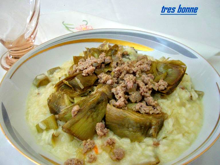 Risotto aux artichauts et saucisse