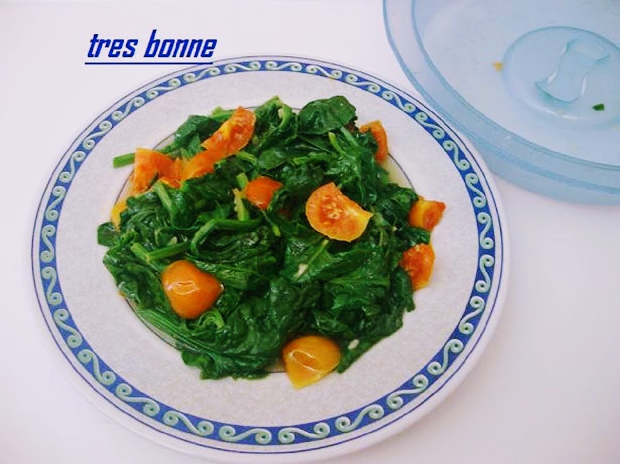 Épinards à la tomate recette micro-ondes