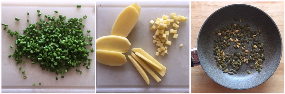 Salade de céréales avec pommes de terre - procédure 1