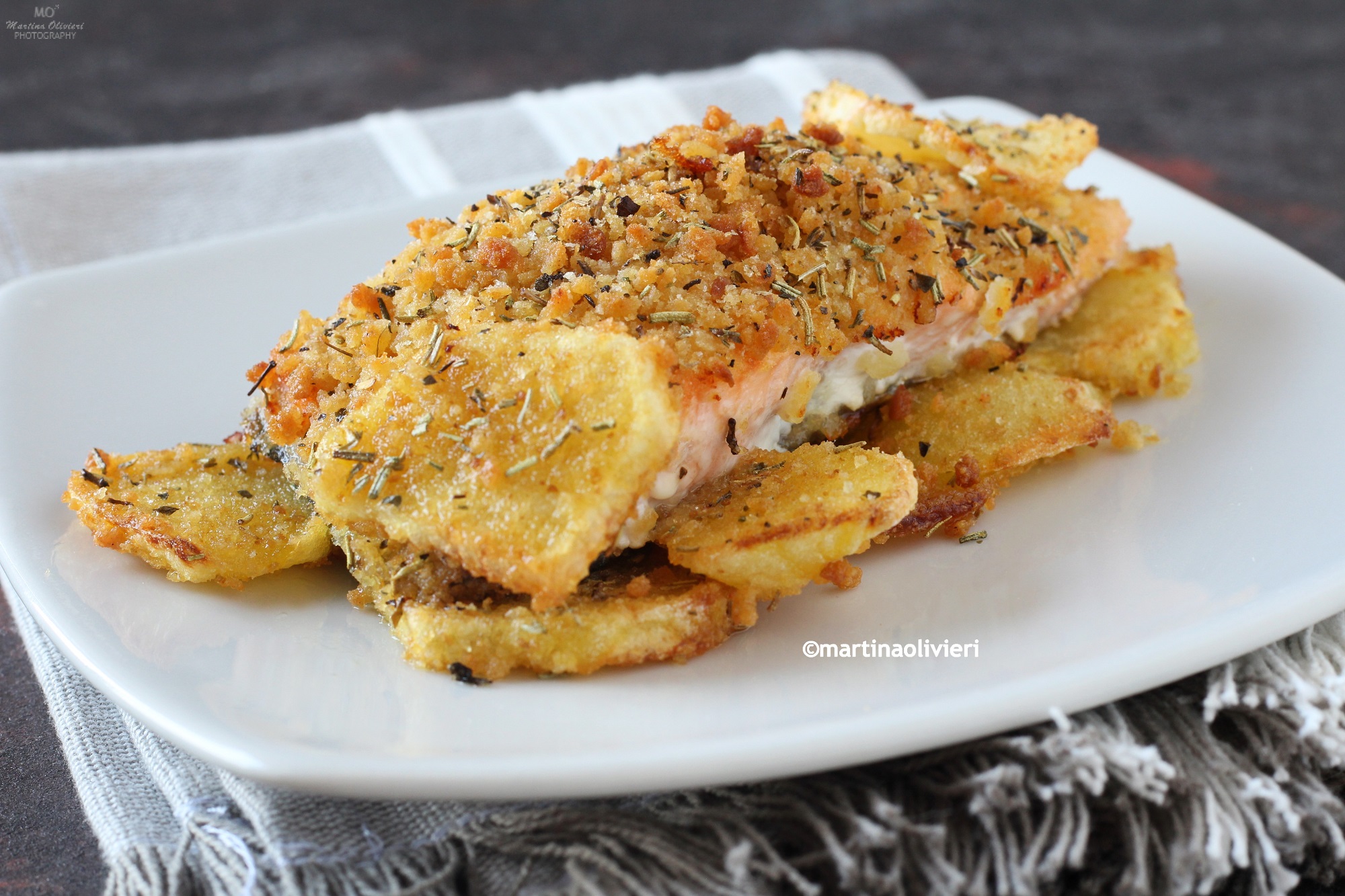 Saumon gratiné avec pommes de terre