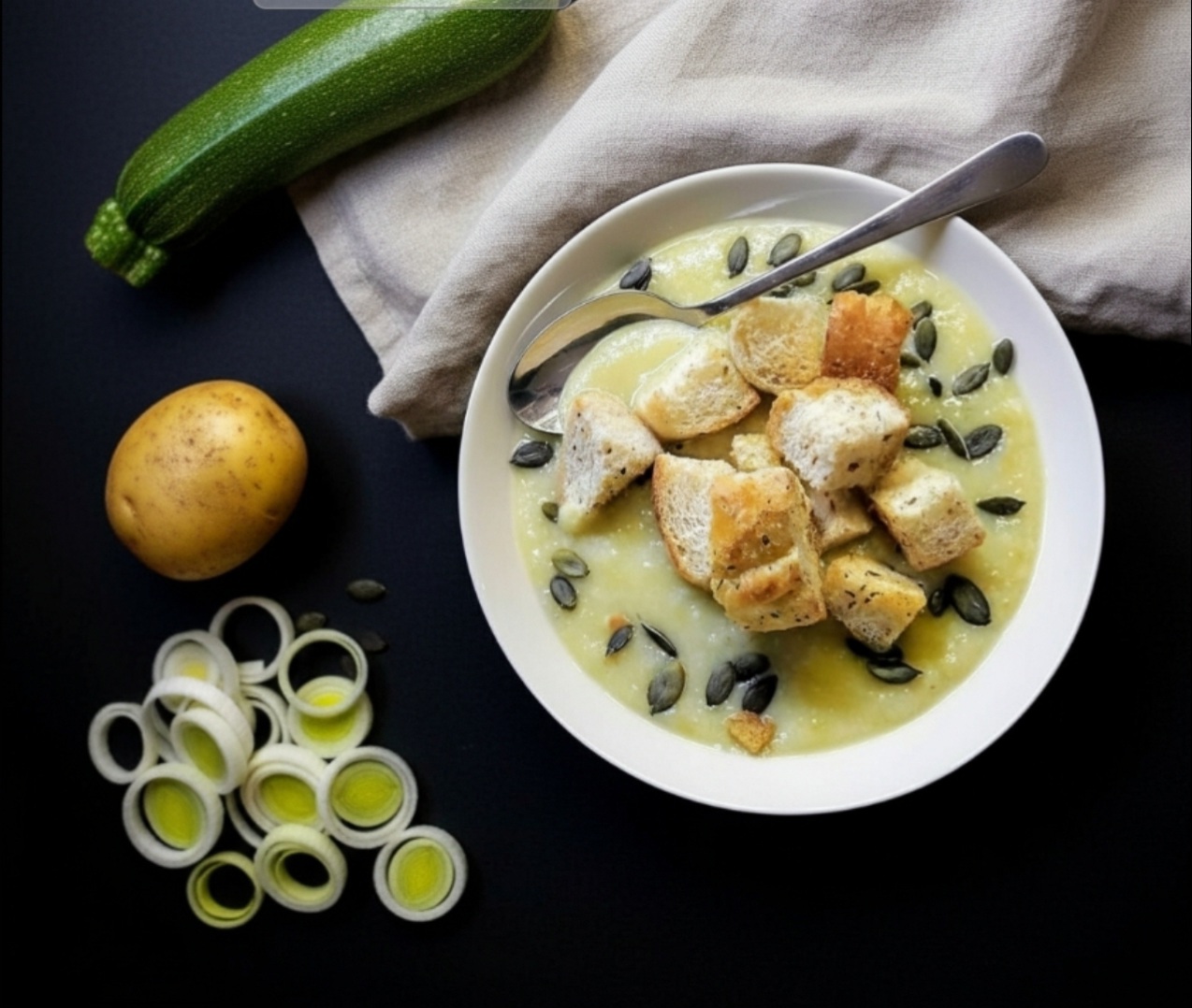 Crème de 5 légumes blancs et graines