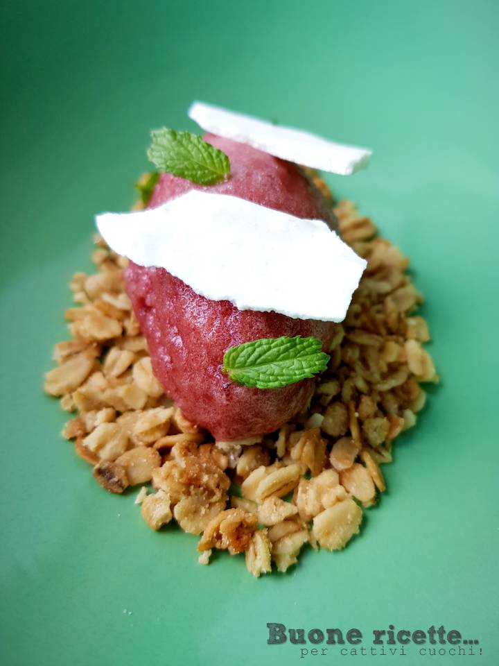 sorbet à la pastèque avec sorbetière