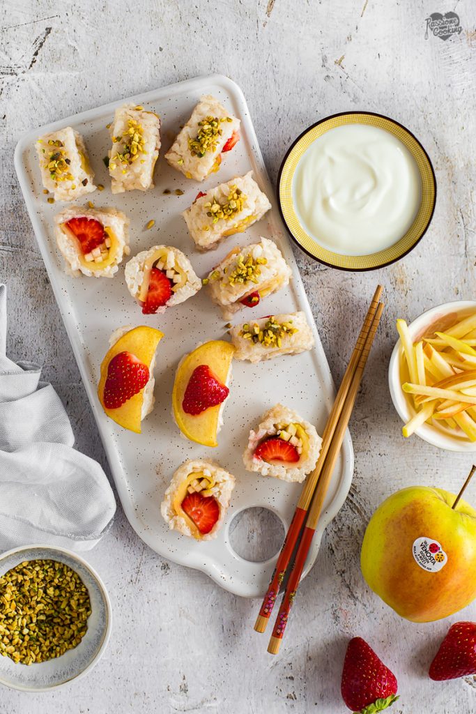 Sushi sucré aux pommes