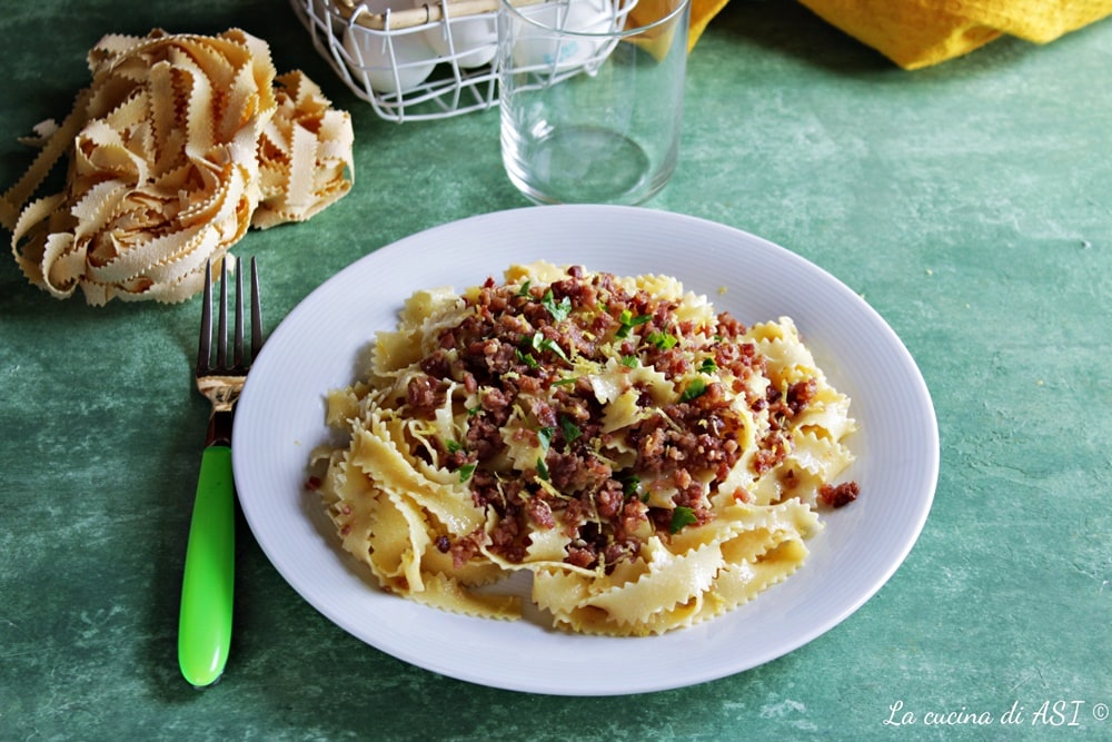 Tagliatelles au jambon et citron
