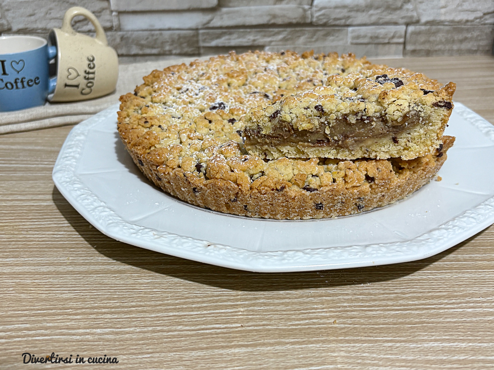 Tarte émiettée au café