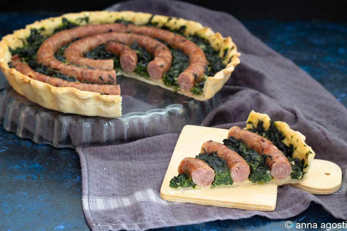 Tarte salée à la luganega et aux épinards