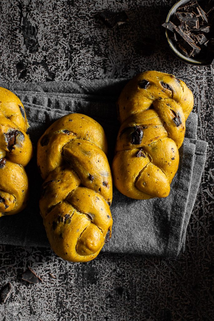 Tresses à la courge avec chocolat