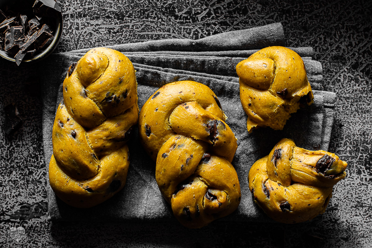 Tresses à la courge avec chocolat
